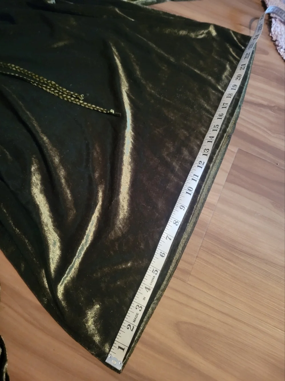 Olive Green Velvet Peasant Style Blouse, Cottagecore Style - Picture 13 of 13